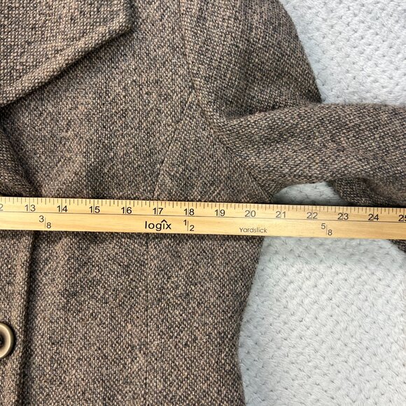 Vintage Covington Womens Coat Donegal Tweed Wool Blend Belted Outerwear Tan Sz L - Picture 11 of 16